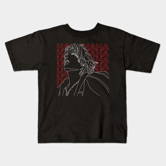 Laughing Tidus (White Outline) Kids T-Shirt by inotyler